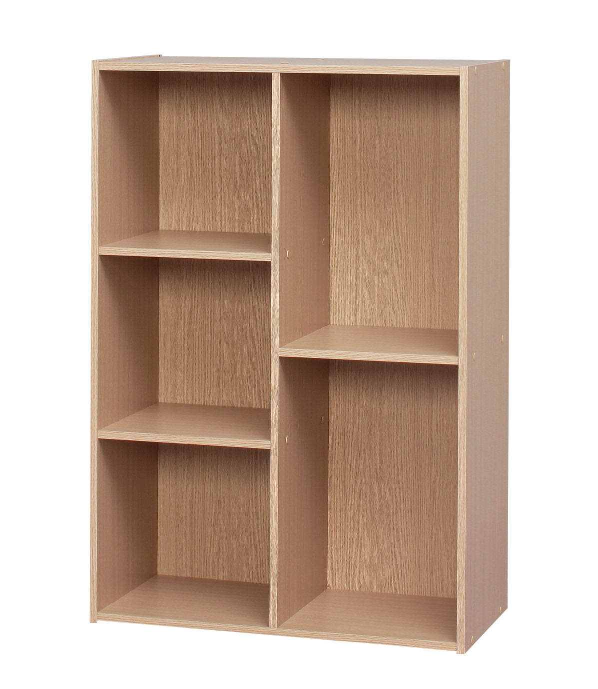 5-Compartment Wood Organizer Bookcase Storage Shelf, LightBrown