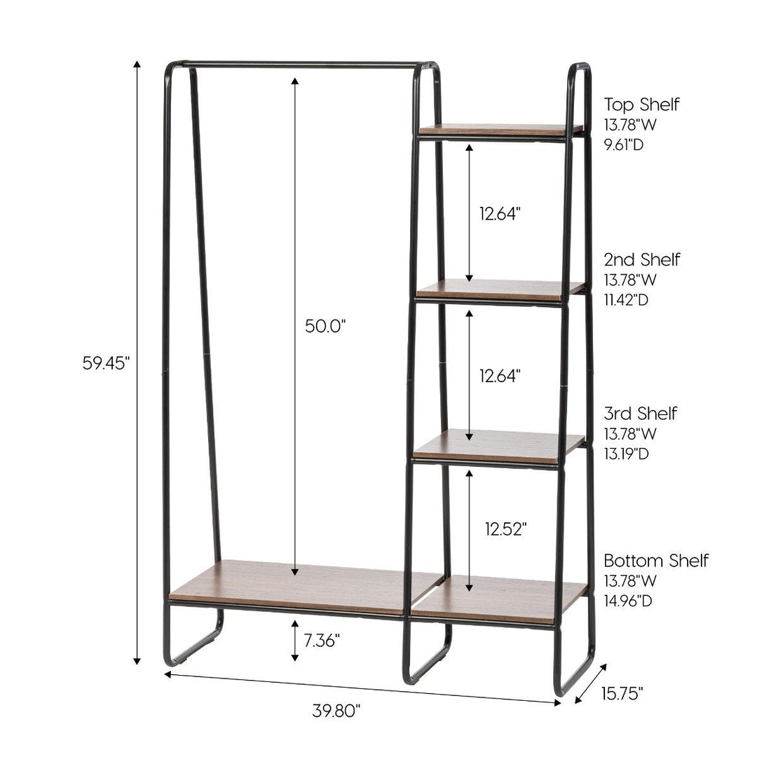 Metal Garment Rack with Wood Shelf Metal Garment Rack with Wood Shelf
