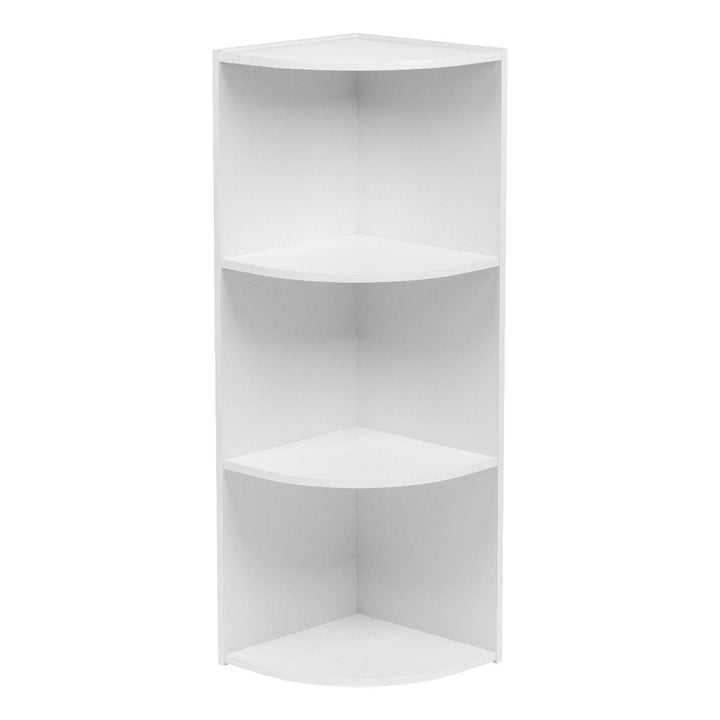 3-Tier Corner Curved Shelf Organizer, White - IRIS USA, Inc.