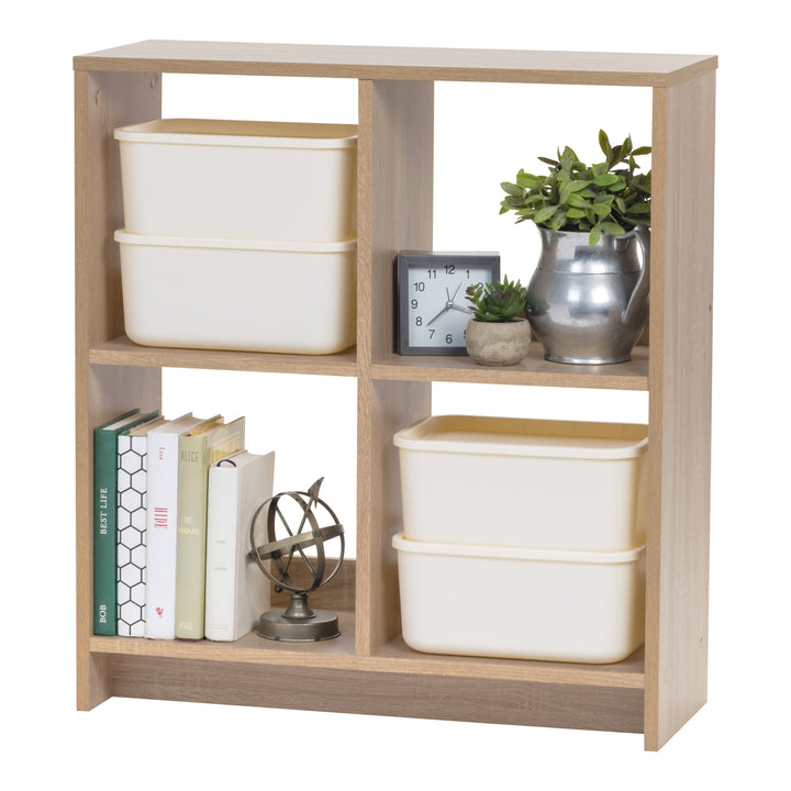 29.8 in. H x 27 in. W x 10 in. D Ash Brown Heavy-Duty Decorative 4 Cube  Organizer - IRIS USA, Inc.