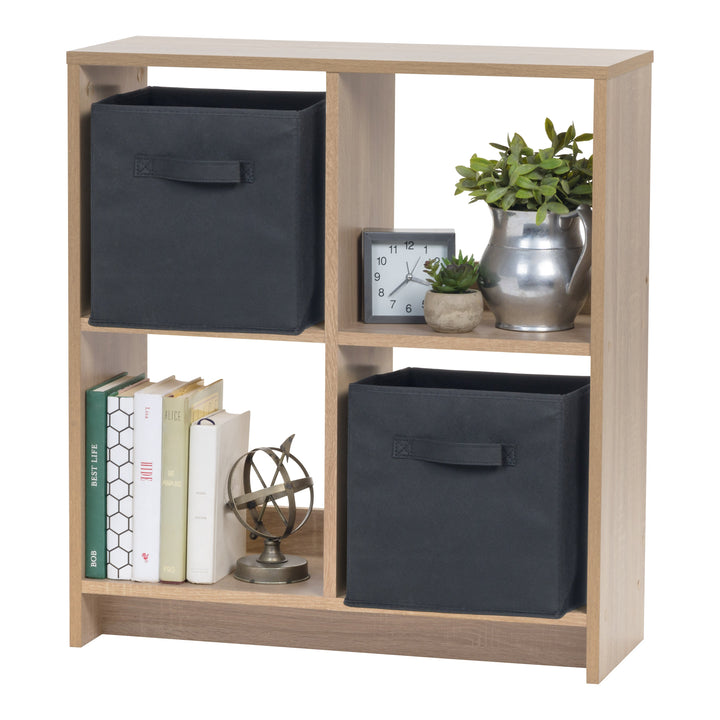 29.8 in. H x 27 in. W x 10 in. D Ash Brown Heavy-Duty Decorative 4 Cube  Organizer - IRIS USA, Inc.
