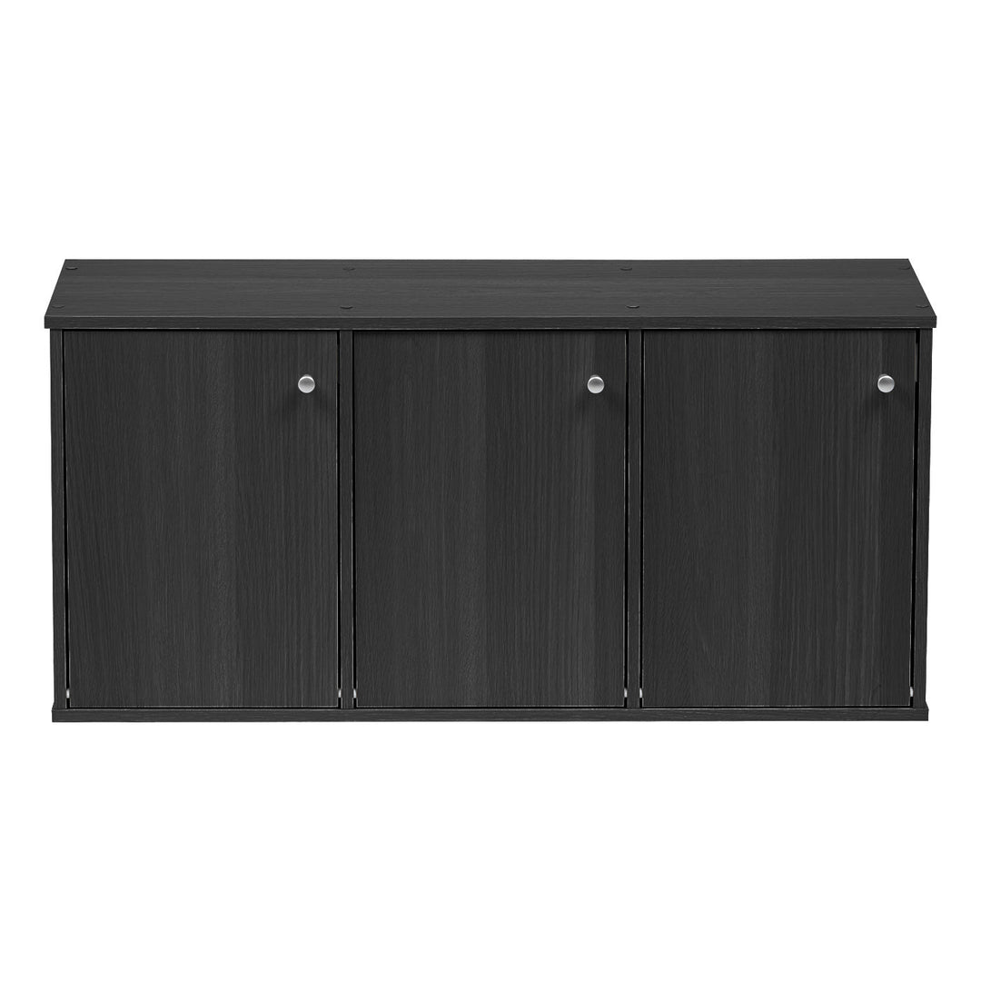 IRIS USA 3 Tier Small Storage Cabinet, Portable Storage Shelf Unit, Small Bookcase with Doors, Black - IRIS USA, Inc.