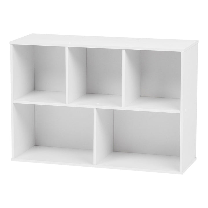 IRIS USA 5 Compartment Open Bookshelf, Cube Storage Organizer, Closet Shelves, Wooden Bookshelf, White - IRIS USA, Inc.