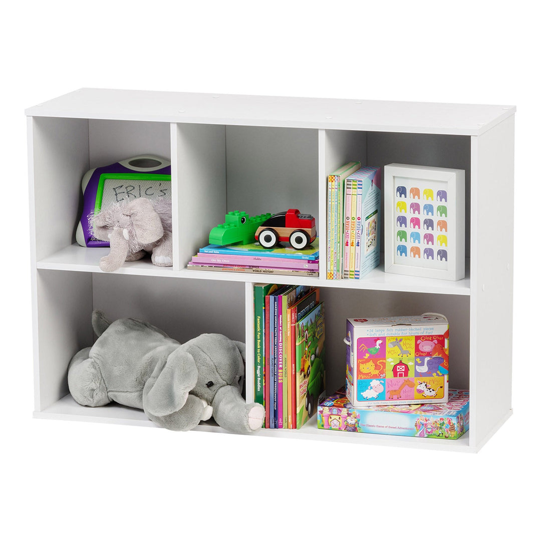 IRIS USA 5 Compartment Open Bookshelf, Cube Storage Organizer, Closet Shelves, Wooden Bookshelf, White - IRIS USA, Inc.