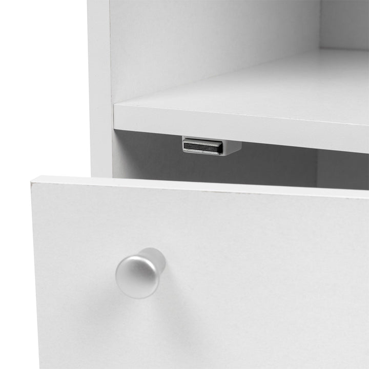 IRIS USA 3 Tier Bookshelf and Storage Cupboard, Open Cubby Storage Shelf with Door, Small Storage Cabinet, White - IRIS USA, Inc.
