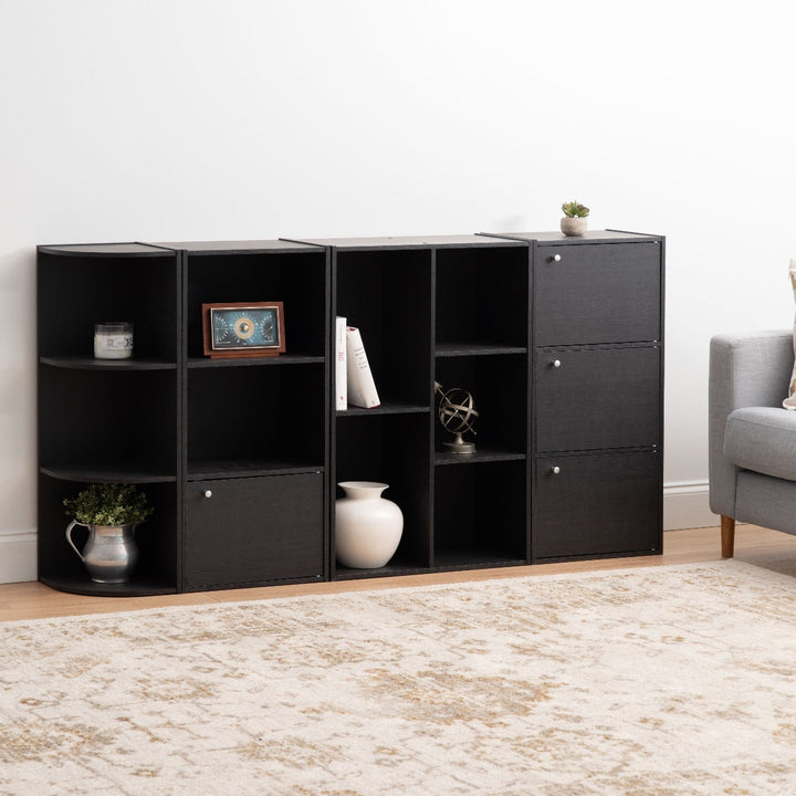 3-Tier Corner Curved Shelf Organizer, Black - IRIS USA, Inc.