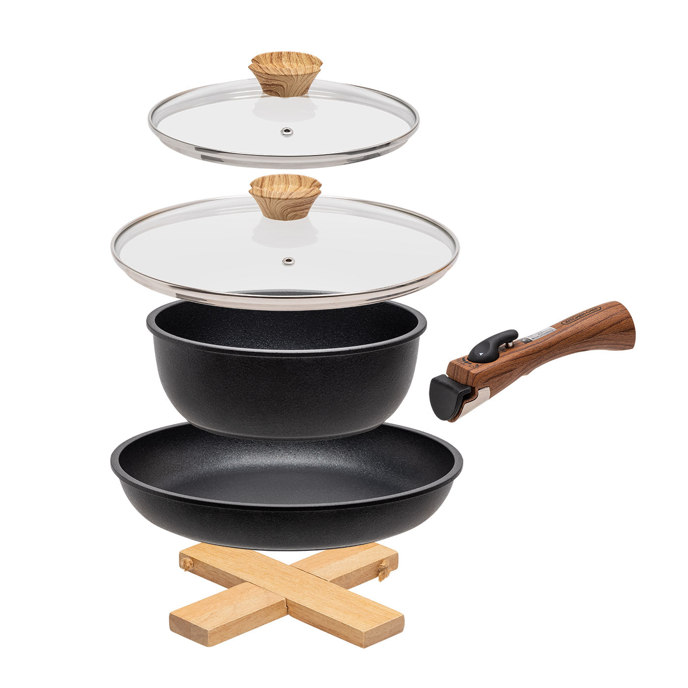 Copper Pots And Pans Set Nonstick, Removable Handle Cookware