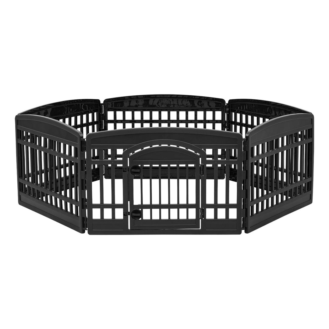 IRIS USA 24-inch 6 Panel Exercise Pet Playpen with Door, White - IRIS USA, Inc.