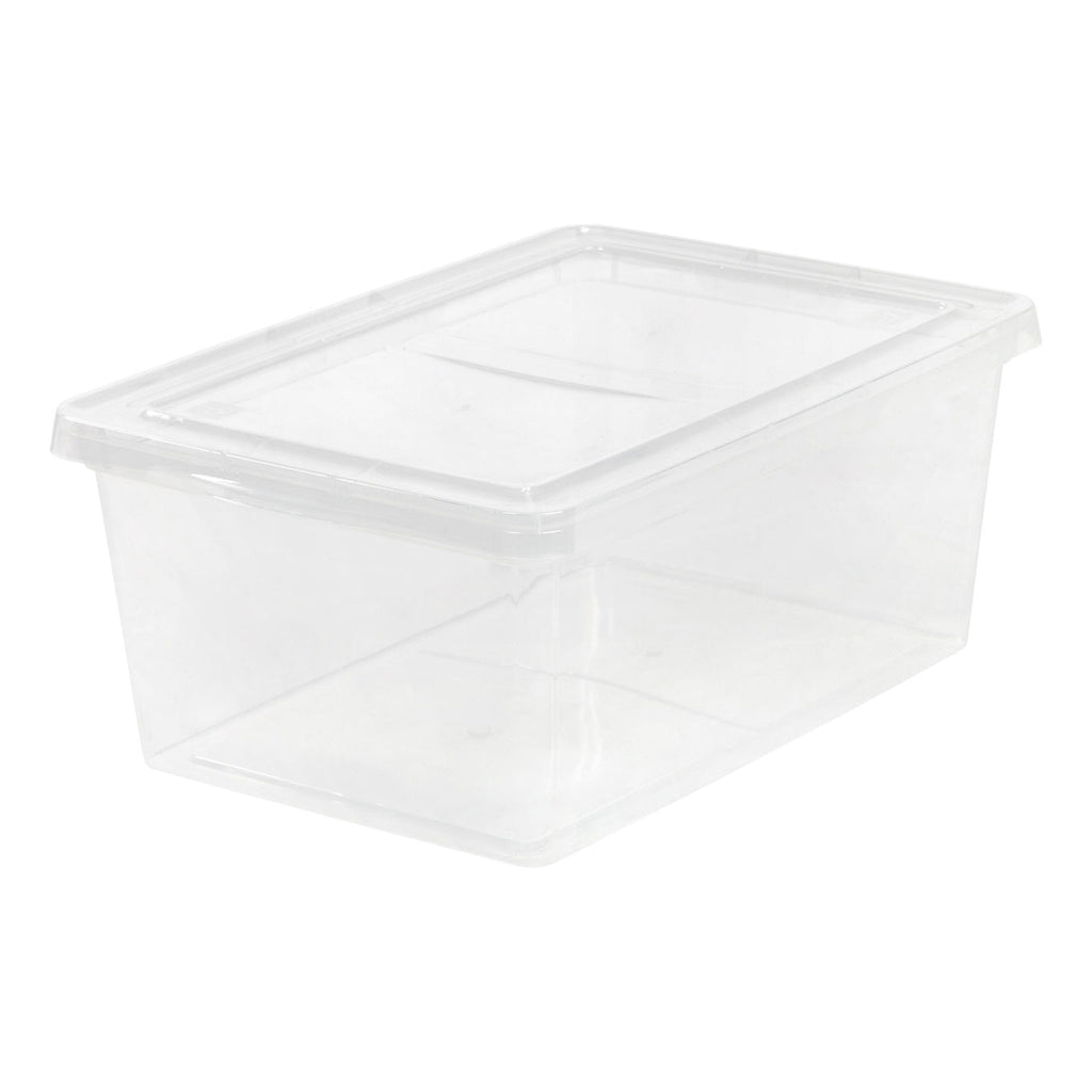  IRIS USA 17 Qt Plastic Stackable Storage Container Bin with Latching  Lid, 12 Pack - Clear, Nestable Box Tote Closet Organization Toys School Art  Supplies Shoe Shoebox
