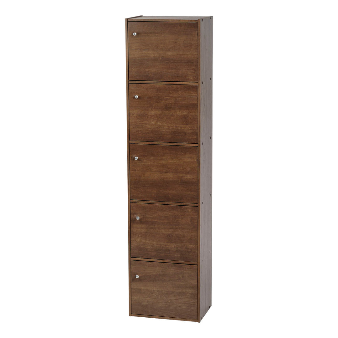 Wood Storage Shelf 5 Tiers with 5 Doors - IRIS USA, Inc.