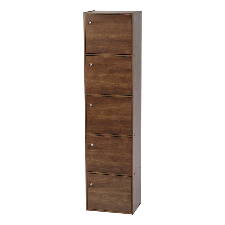 Wood Storage Shelf 5 Tiers with 5 Doors - IRIS USA, Inc.