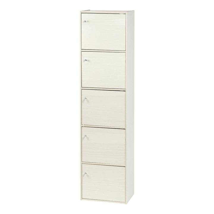 Wood Storage Shelf 5 Tiers with 5 Doors - IRIS USA, Inc.