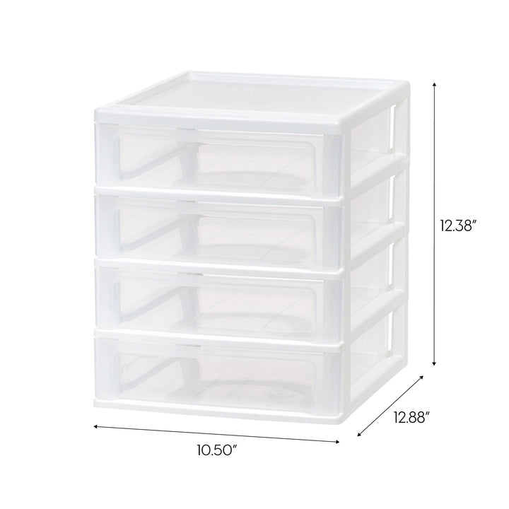 4-Drawer Desktop-Organizer Plastic-Drawer Office-Supplies File-Holder - IRIS USA, Inc.