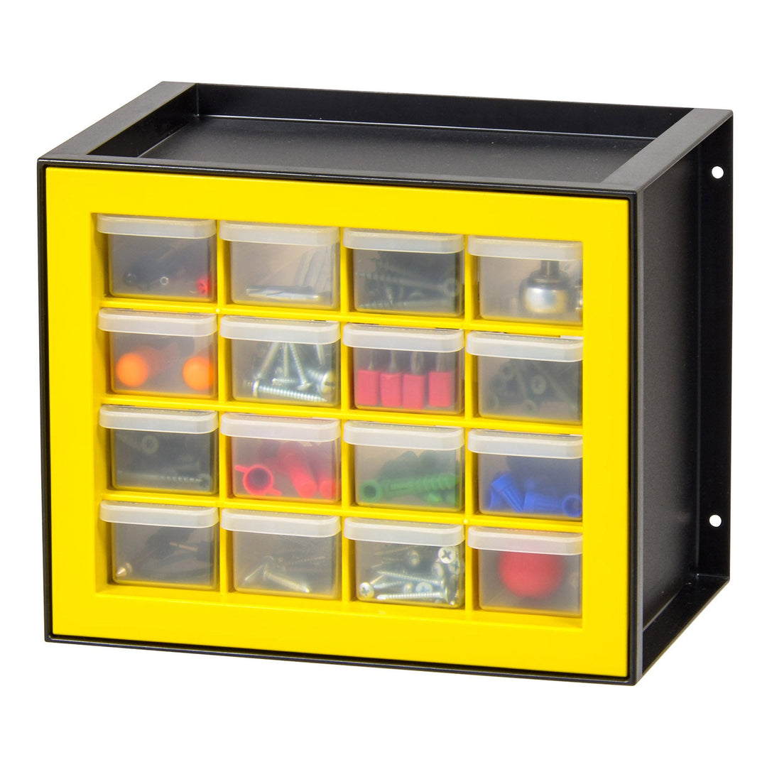 IRIS USA, 16 Drawer Parts Cabinet, Black/Yellow - IRIS USA, Inc.