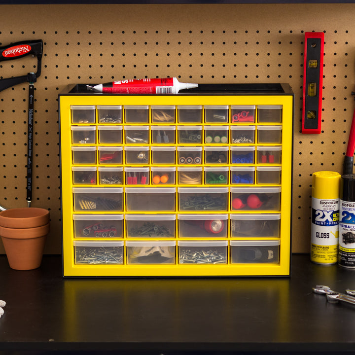IRIS USA, 44 Drawer Parts Cabinet, Black/Yellow - IRIS USA, Inc.