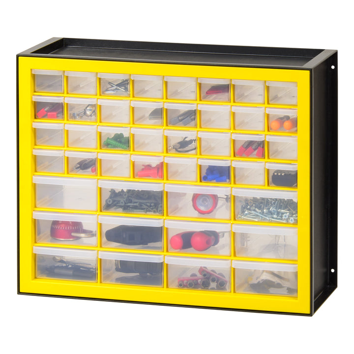 IRIS USA, 44 Drawer Parts Cabinet, Black/Yellow - IRIS USA, Inc.