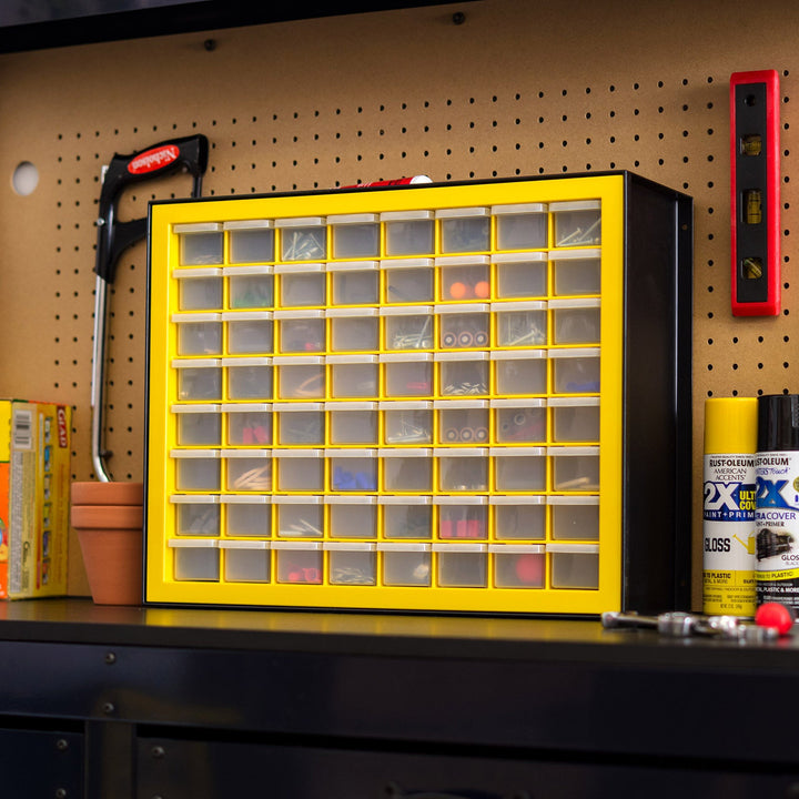 IRIS USA, 64 Drawer Parts Cabinet, Black/Yellow - IRIS USA, Inc.