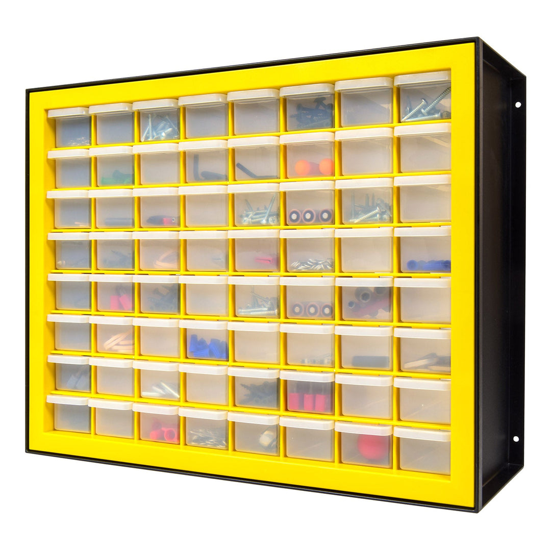 IRIS USA, 64 Drawer Parts Cabinet, Black/Yellow - IRIS USA, Inc.