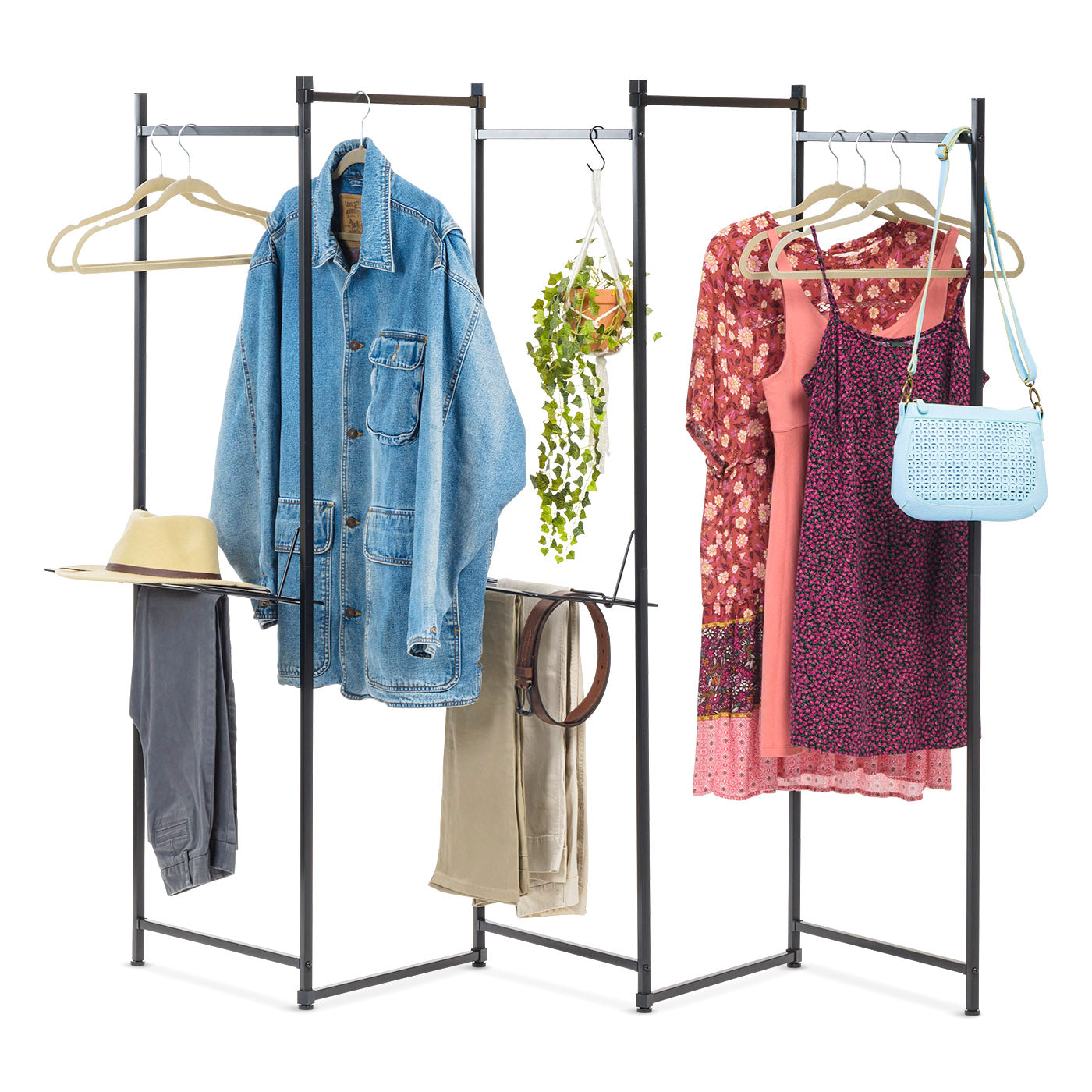 5 Panels Collapsible Clothing Rack – IRIS USA