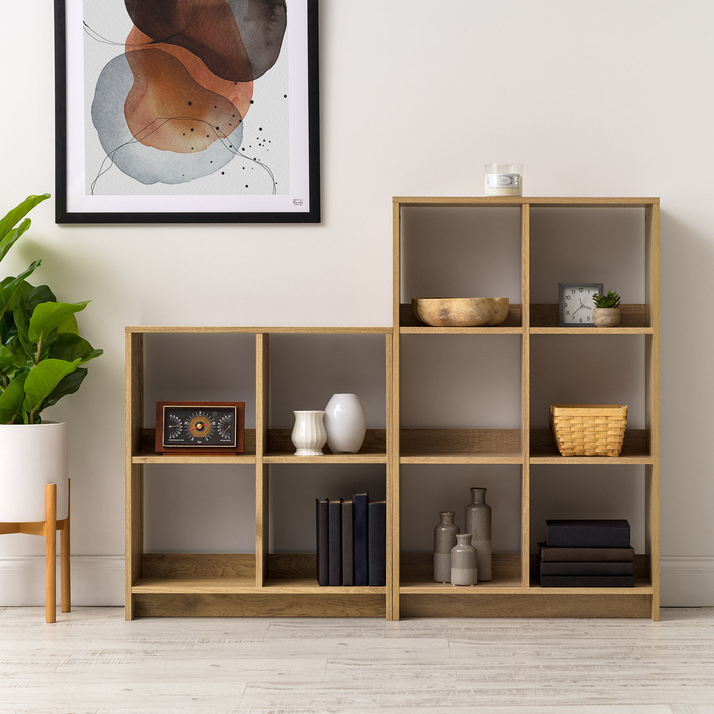 4-Cube shelf Light Brown – IRIS USA