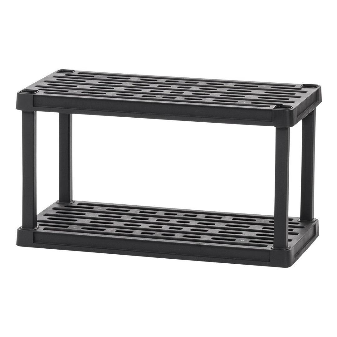 IRIS USA 3-Tier Multi-purpose Shelf Display Rack, Utility Rack, Storage Organizer Shelving Unit for Pantry, Closet, Kitchen, Laundry or Garage - Black - IRIS USA, Inc.