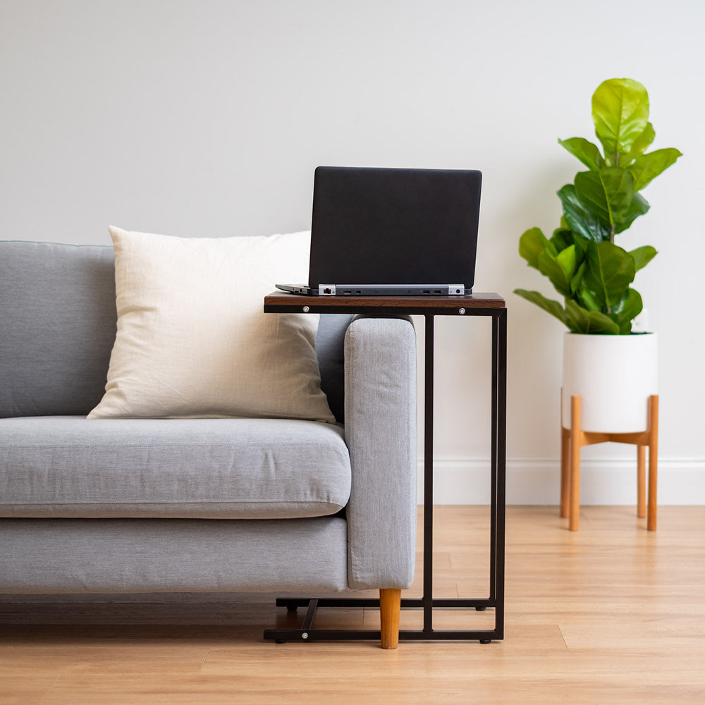 C-Shaped Side Table, Large, Brown - IRIS USA, Inc.