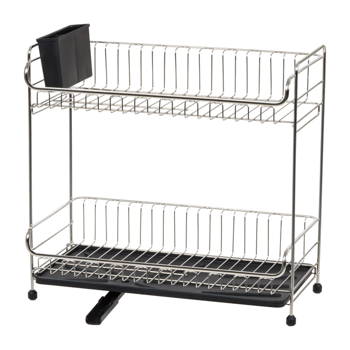 IRIS USA, Stainless Steel 2-tier Slim-sized Dish Rack, Black - IRIS USA, Inc.