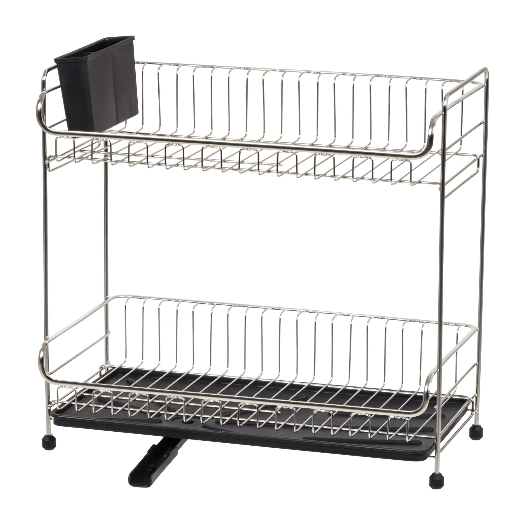 Iris Black Stainless Steel 2-Tier Medium-Sized Dish Rack