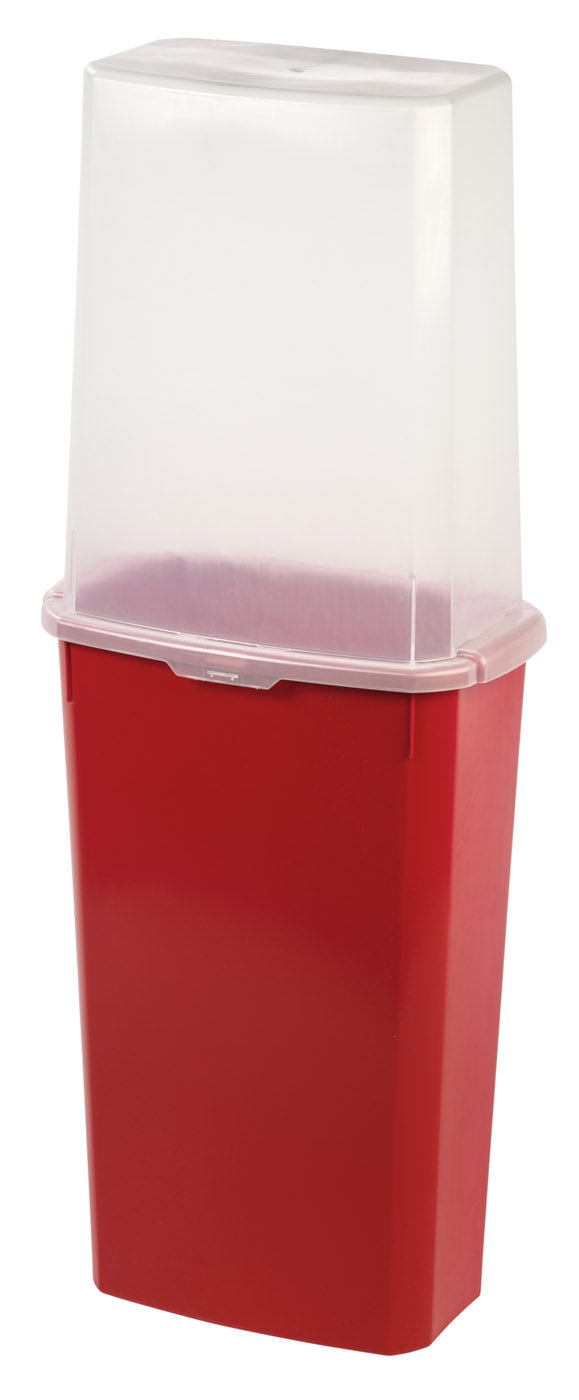 40" Wrapping Paper Storage Container with Built-in Handles, Clear/Red - IRIS USA, Inc.