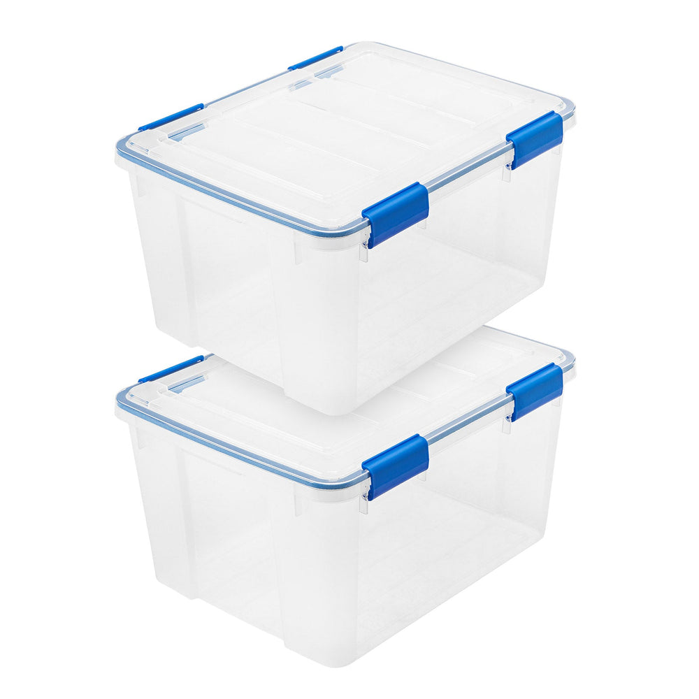 WEATHERTIGHT Multi-Purpose Storage Box, 44 Quart, Clear, 2 Pack - IRIS USA, Inc.