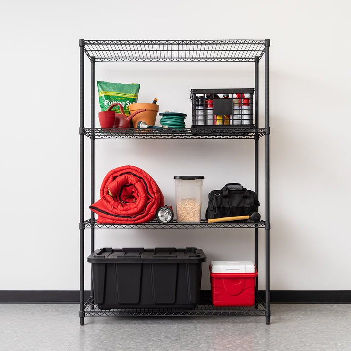 Heavy Duty 4 Shelf Wire Storage Unit - IRIS USA, Inc.#color_black