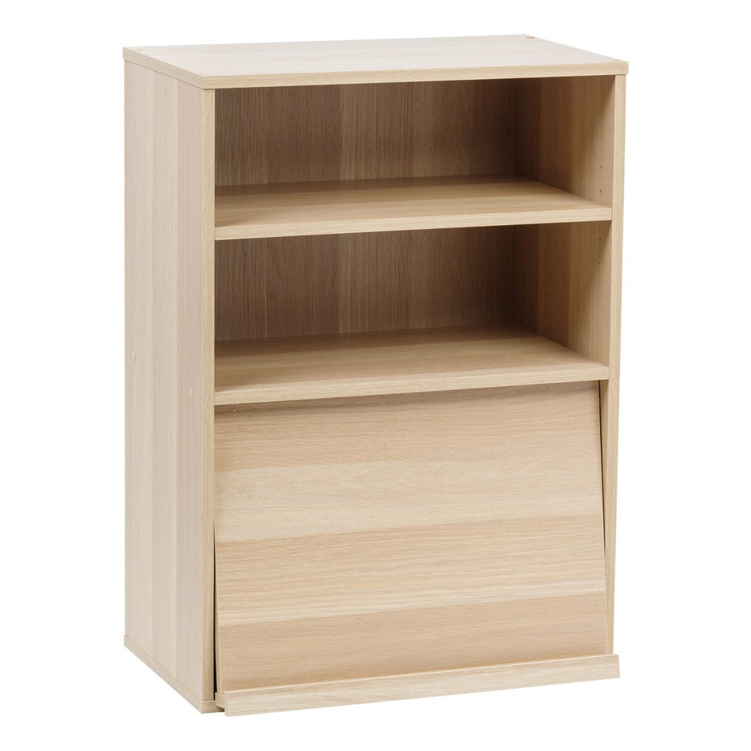 Open Wood Shelf with Pocket Door, Light Brown, Collan Series - IRIS USA, Inc.