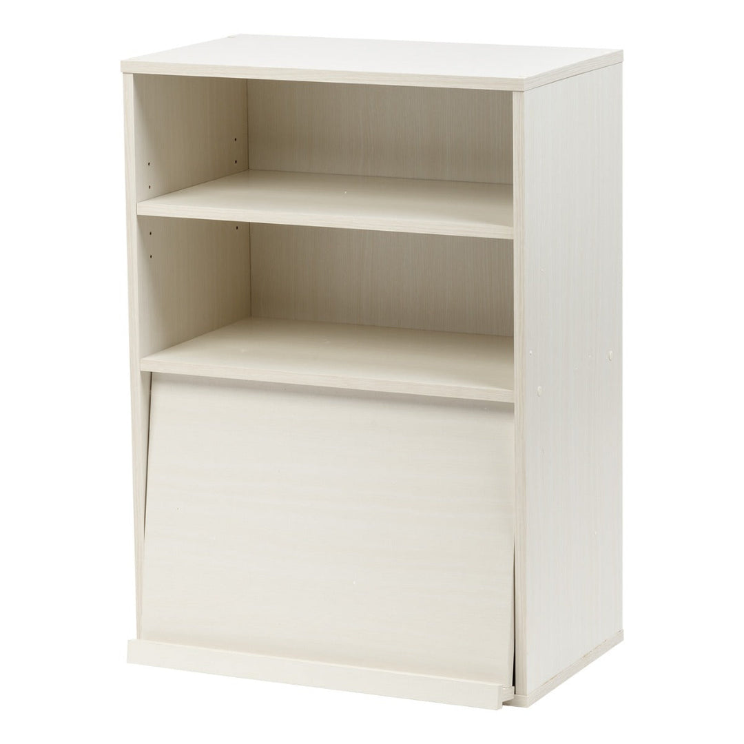 Open Wood Shelf with Pocket Door, Off White, Collan Series - IRIS USA, Inc.