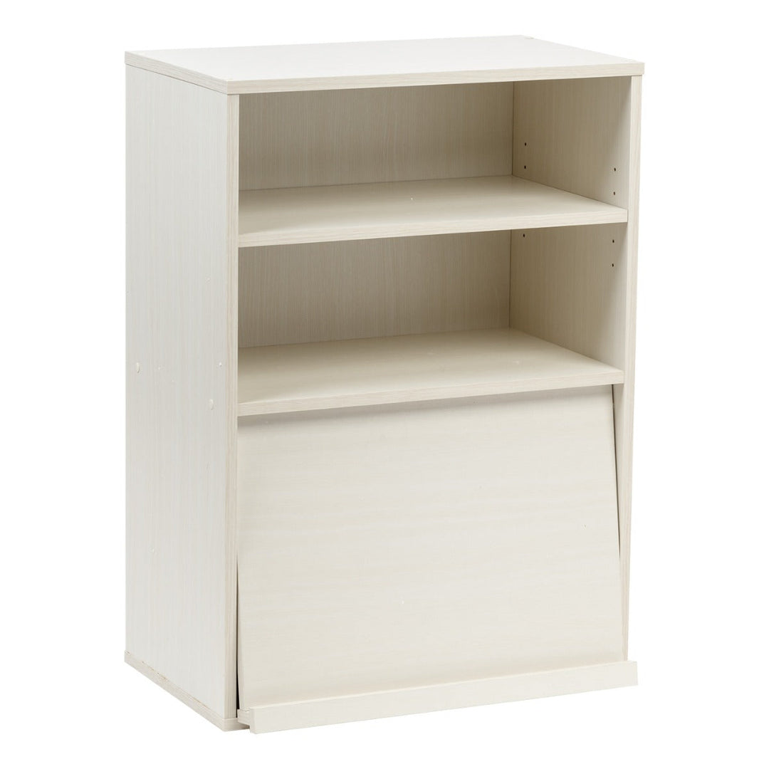 Open Wood Shelf with Pocket Door, Off White, Collan Series - IRIS USA, Inc.