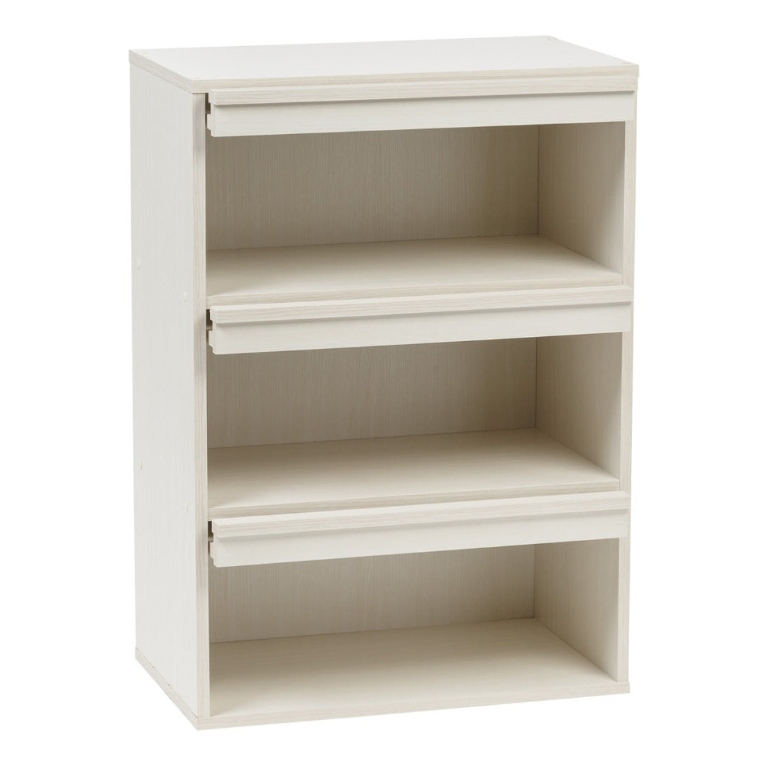 3-Tier Wood Shelf with Pocket Doors, Off White, Collan Series - IRIS USA, Inc.