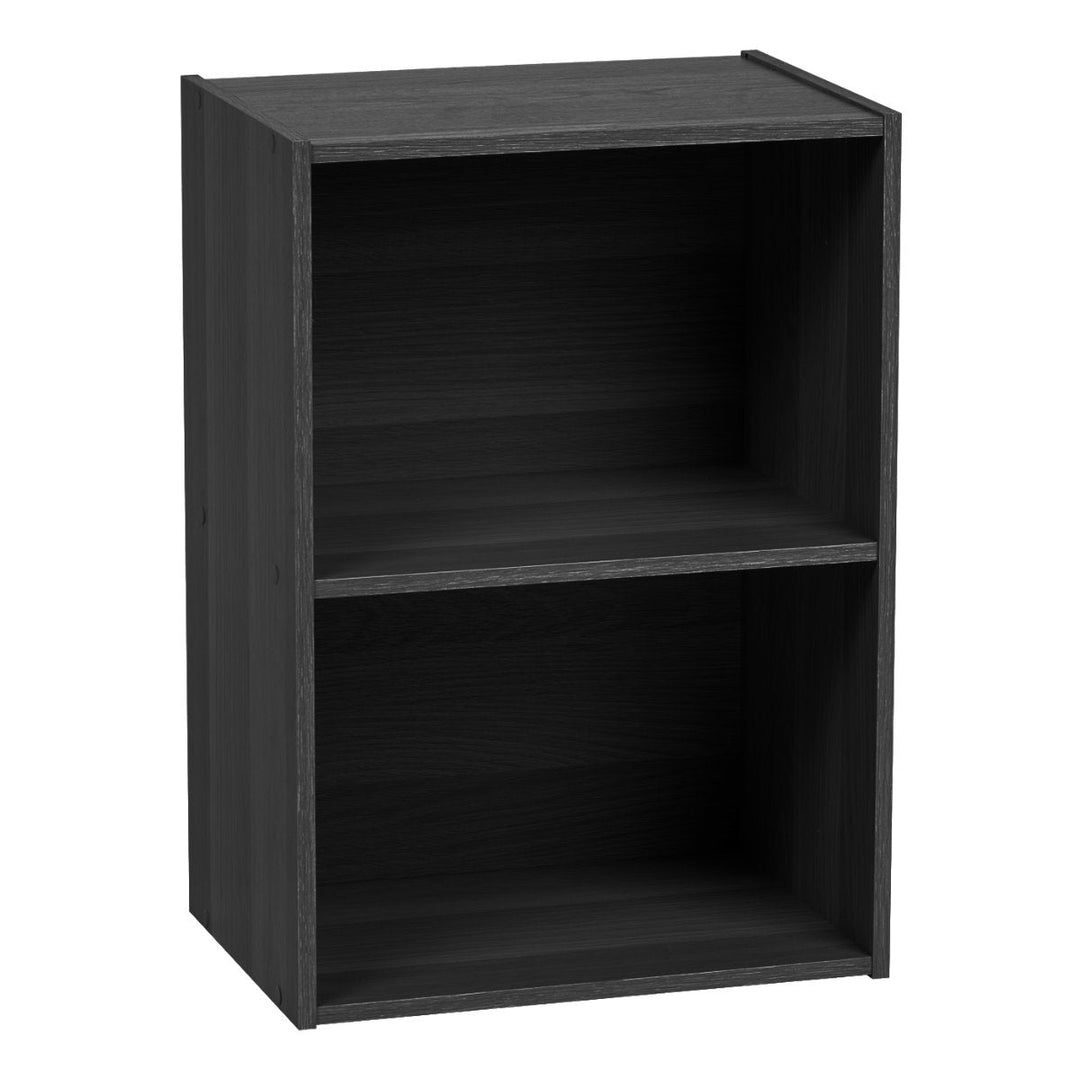 2-Tier Wood Storage Shelf, Black - IRIS USA, Inc.