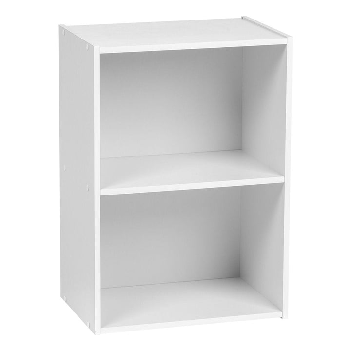 2-Tier Wood Storage Shelf, White - IRIS USA, Inc.