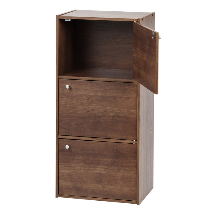 3 shelf door open