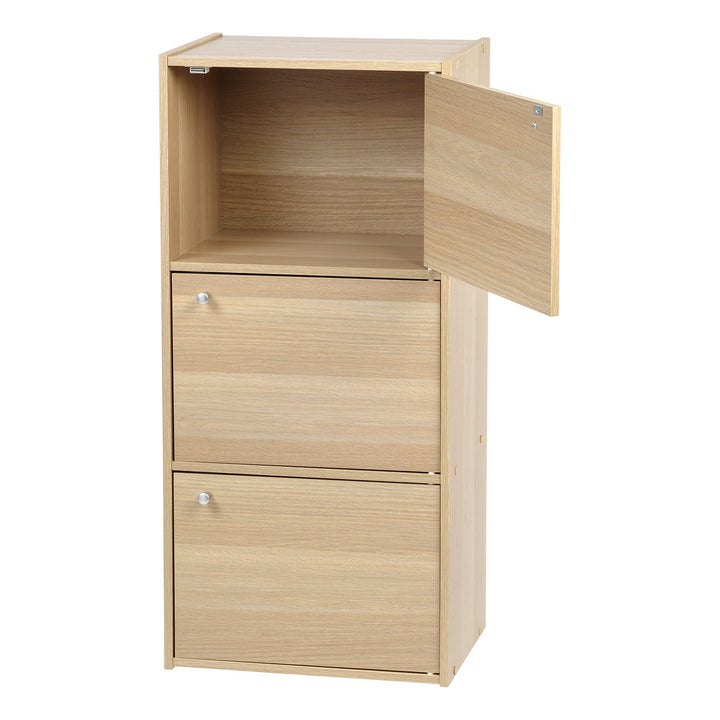 3 shelf door open