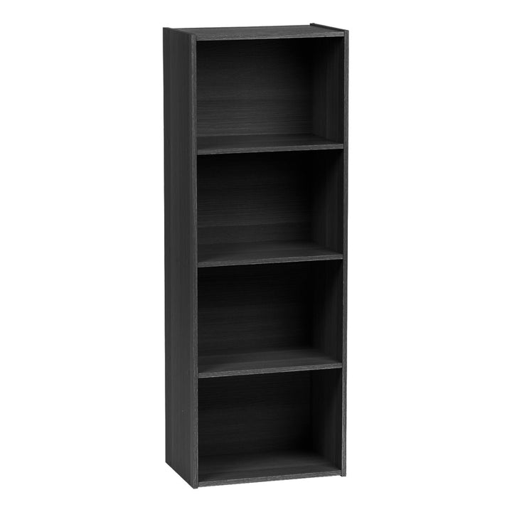 4-Tier Wood Storage Shelf, Black - IRIS USA, Inc.