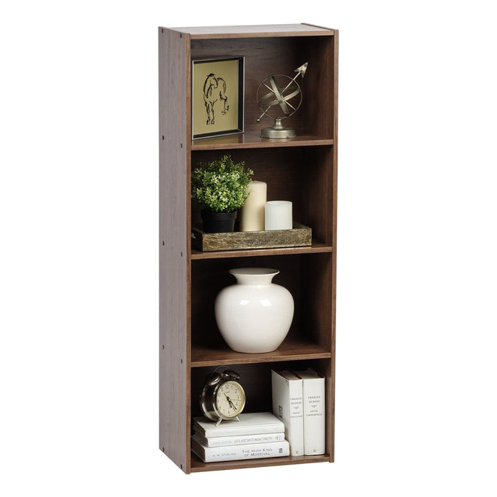 4-Tier Wood Storage Shelf, Brown - IRIS USA, Inc.