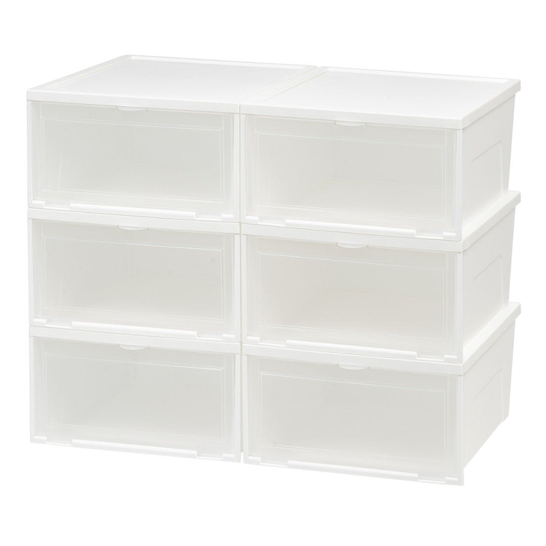 Stacking Shoe Box - 6 Pack - image 1#color_white