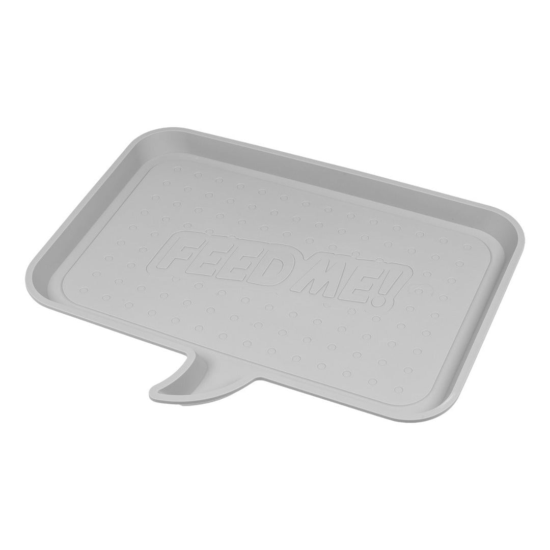 Medium "FEED ME" Feeding Mat for Dog or Cat, Light Gray - IRIS USA, Inc.