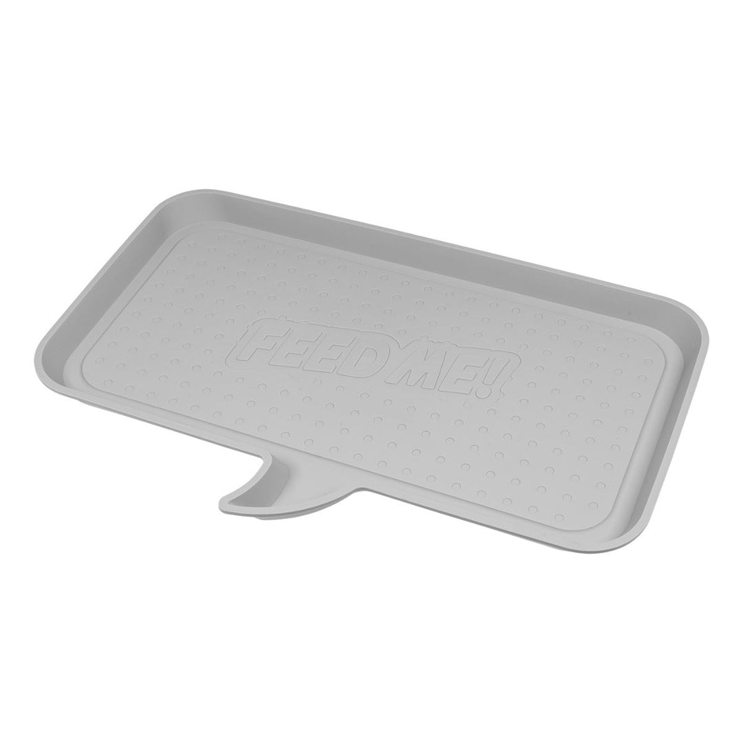 Large "FEED ME" Feeding Mat for Dog or Cat, Light Gray - IRIS USA, Inc.