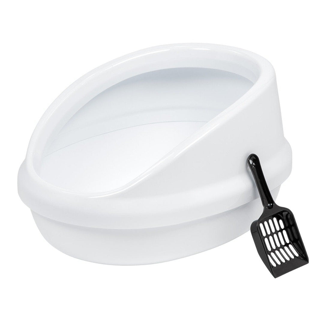 Open-Top Cat Litter Oval Pan - image 1#color_white