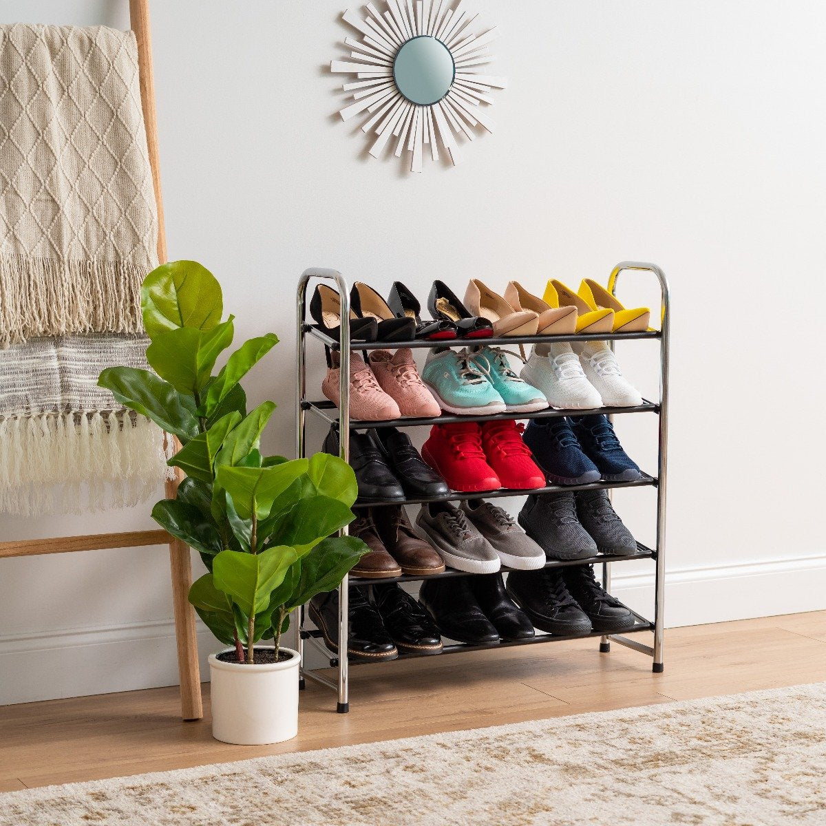 Metal Shoe Rack 5 Tier IRIS USA