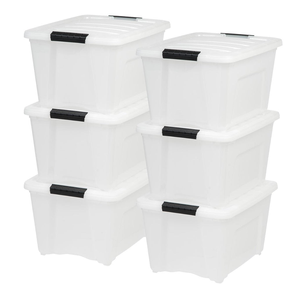 Iris USA 32 qt. Plastic Storage Bin with Latching Buckles - Natural, Clear, One Size
