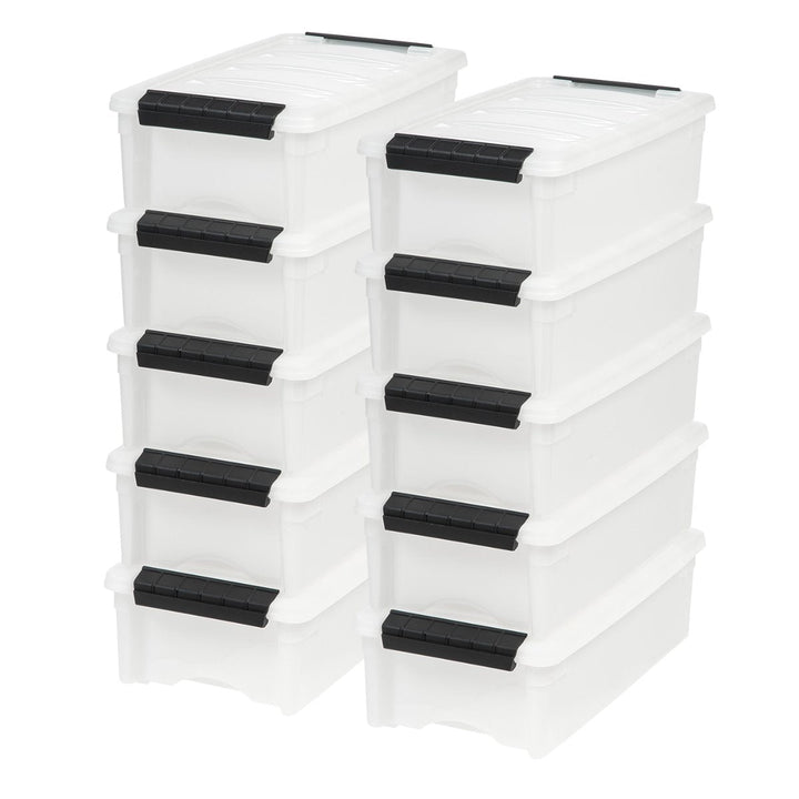 Stack & Pull™ Storage Box - 5 QT,  10 Pack, Pearl - IRIS USA, Inc.