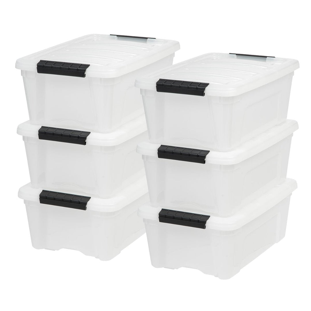 Stack & Pull™ Storage Box - 12 QT, 6 Pack, Pearl - IRIS USA, Inc.