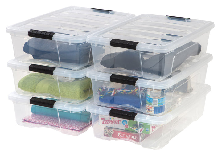 Stack & Pull™ Storage Box - 26 QT, 6 Pack, Clear - IRIS USA, Inc.
